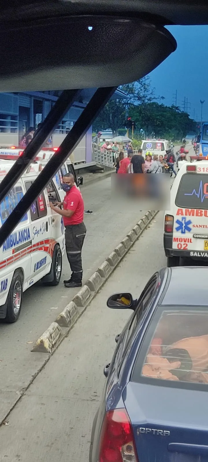 en una ambulancia