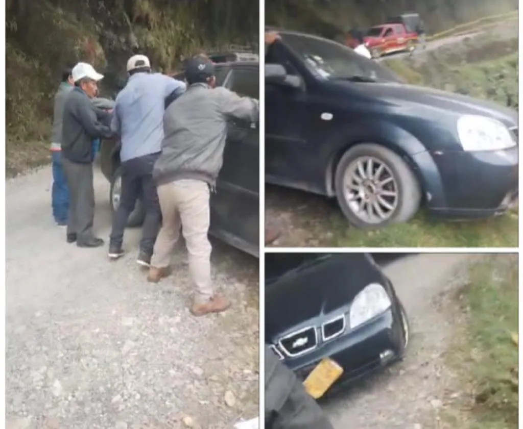 Al filo del abismo quedaron, la señal de tránsito "los salvó", vía San Francisco - Mocoa