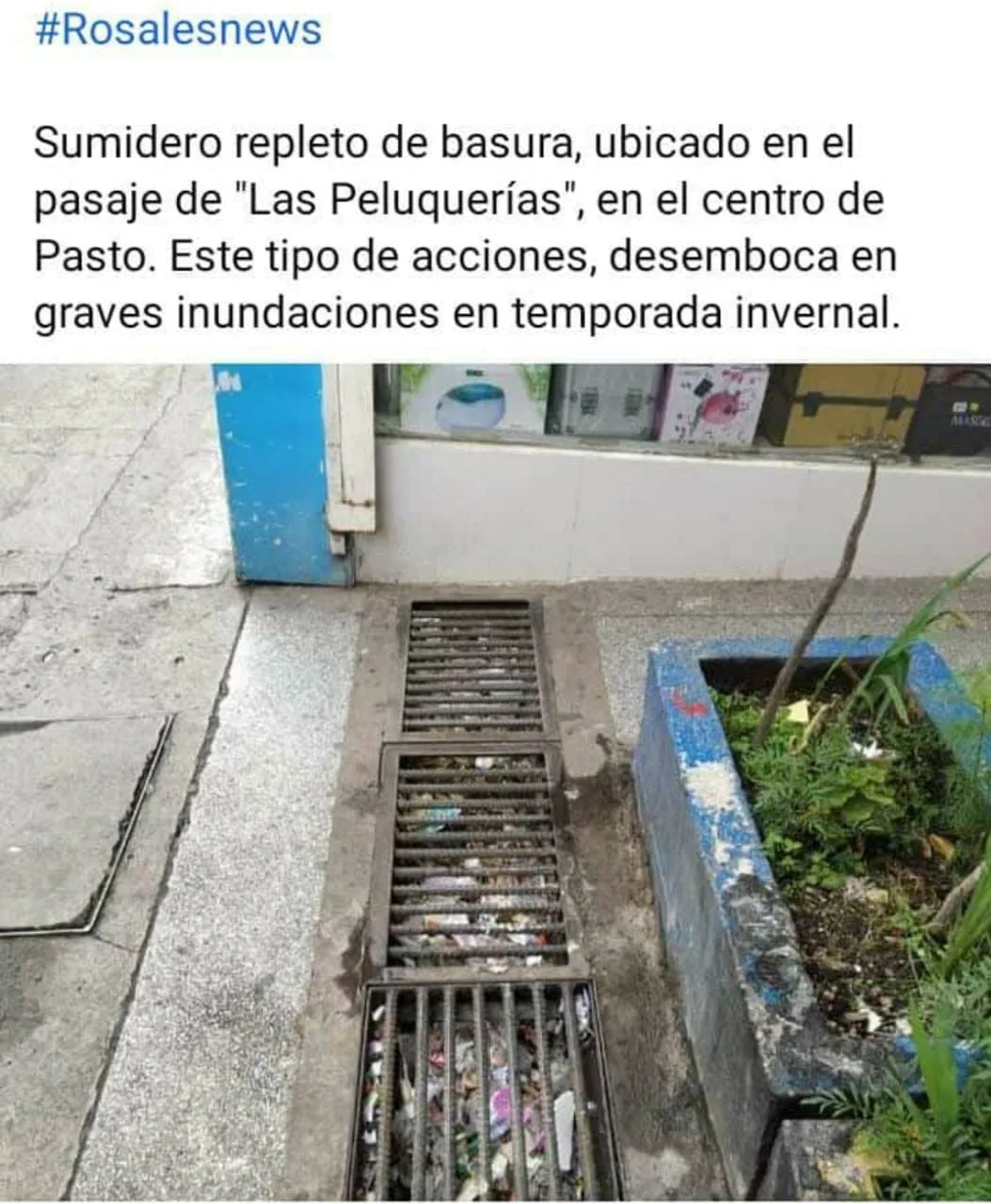 Ciudadanos denuncian taponamiento por basuras en las alcantarillas