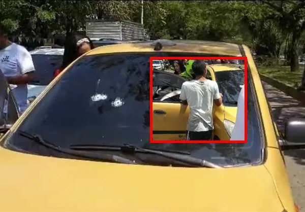 Crimen al sur de Cali: balearon a un pasajero que iba en un taxi