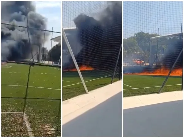 «Qué se queme todo»: Celador prende fuego a cancha en protesta por falta de pago en Atlántico