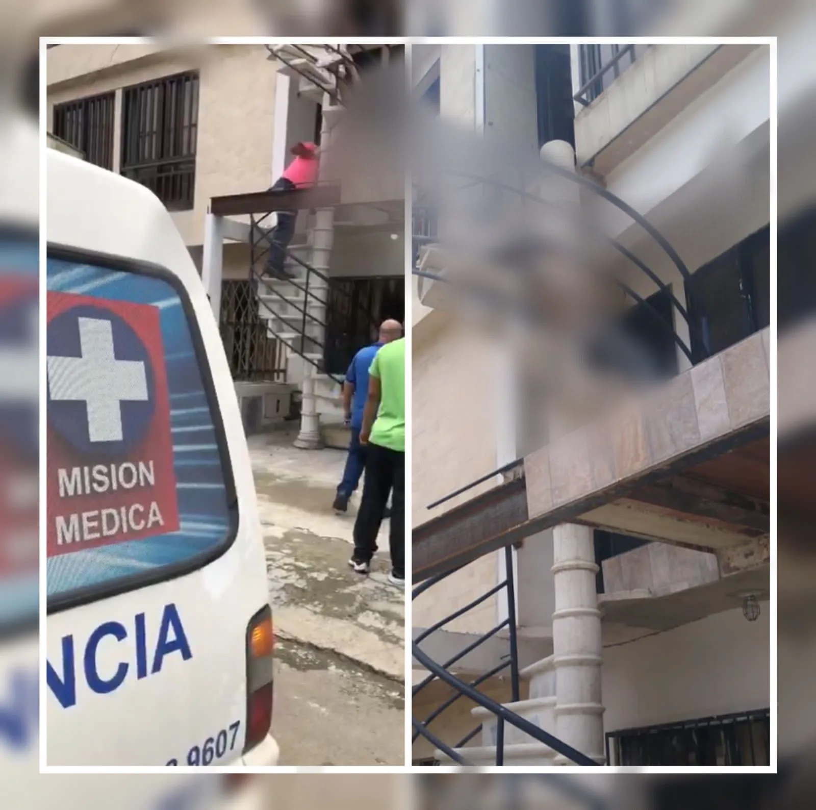 accidente en escaleras barrio Comfenalco Cali