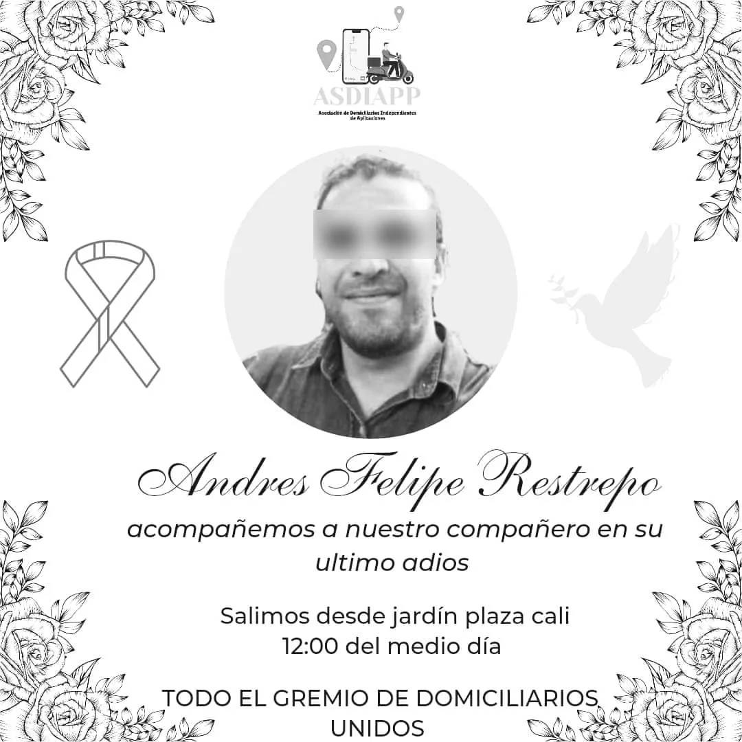 "No es justo, somos Rappi y tenemos familias que nos esperan", dicen por robo que terminó en muerte en la muerte de Andrés Felipe en Cali