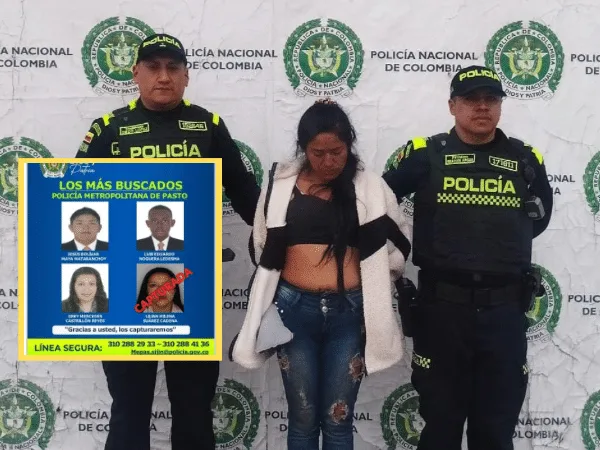 Mujer más buscada en Pasto. Foto: Policía Pasto.