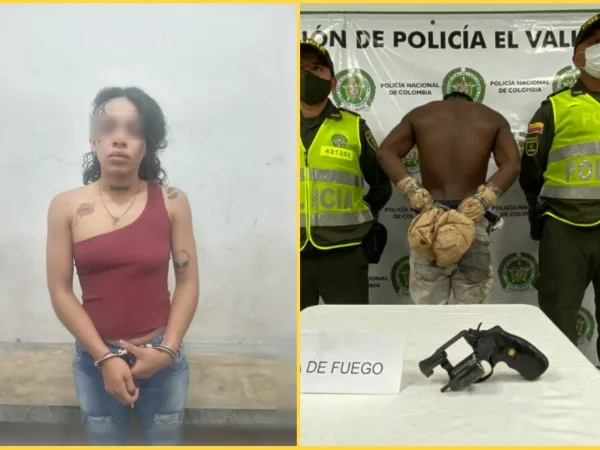 Capturados 'Miga' y Valentina: él por varios homicidios, ella por atraco a taxista con una 9 milímetros en Mojica