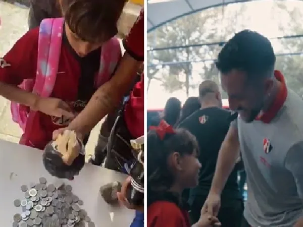 Niña y Camilo Vargas, portero de la Selección Colombia.