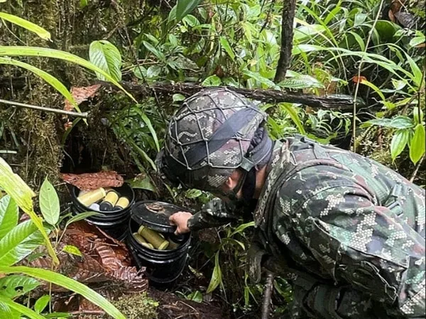 Las minas antipersonal, se encontraban listas para ser transportados hacia el otro lado del rio Telembí, en Nariño.