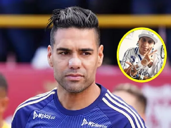 Radamel Falcao García e hincha de Millonarios.