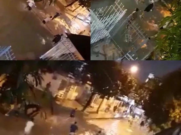 Vuelve y juega: en pleno aguacero jóvenes nuevamente se enfrentaron con palos y piedras