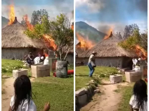 Voraz incendio dejó en cenizas alrededor de 50 casas del resguardo indígena Kankawarwa de la Sierra Nevada de Santa Marta