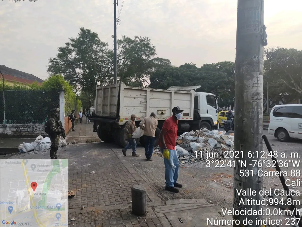 escombros cali bloqueos paro nacional