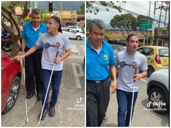 «Nos toca andar por el borde de la carretera»: Joven invidente hace un llamado de atención a la ciudadanía