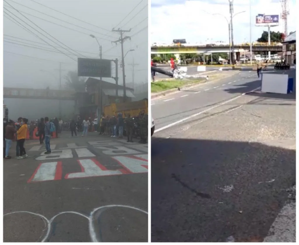 Kilómetro 18 Cali bloqueos