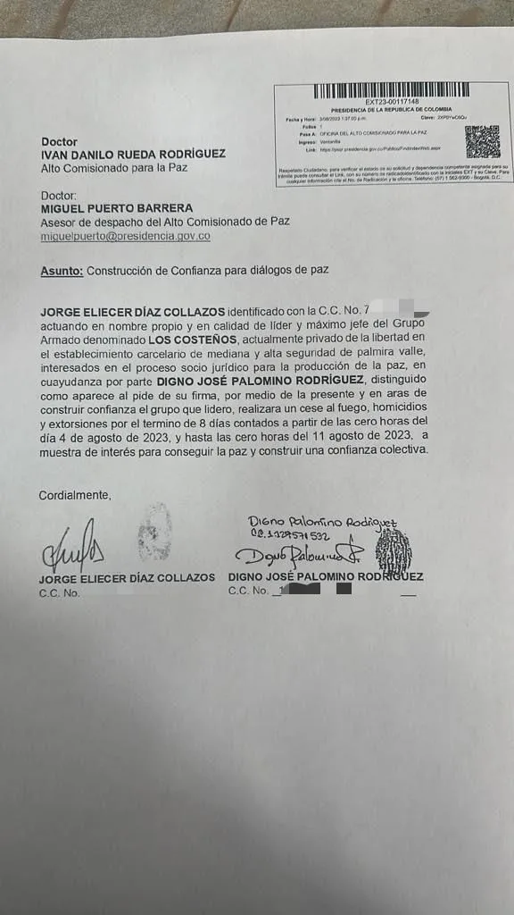 alias castor pidió ingreso a proceso de paz y le matarón el papsá en Tubará Atlántico