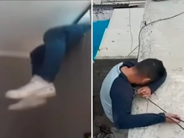 Ladrón en Perú quedó atorado cuando intentaba huir