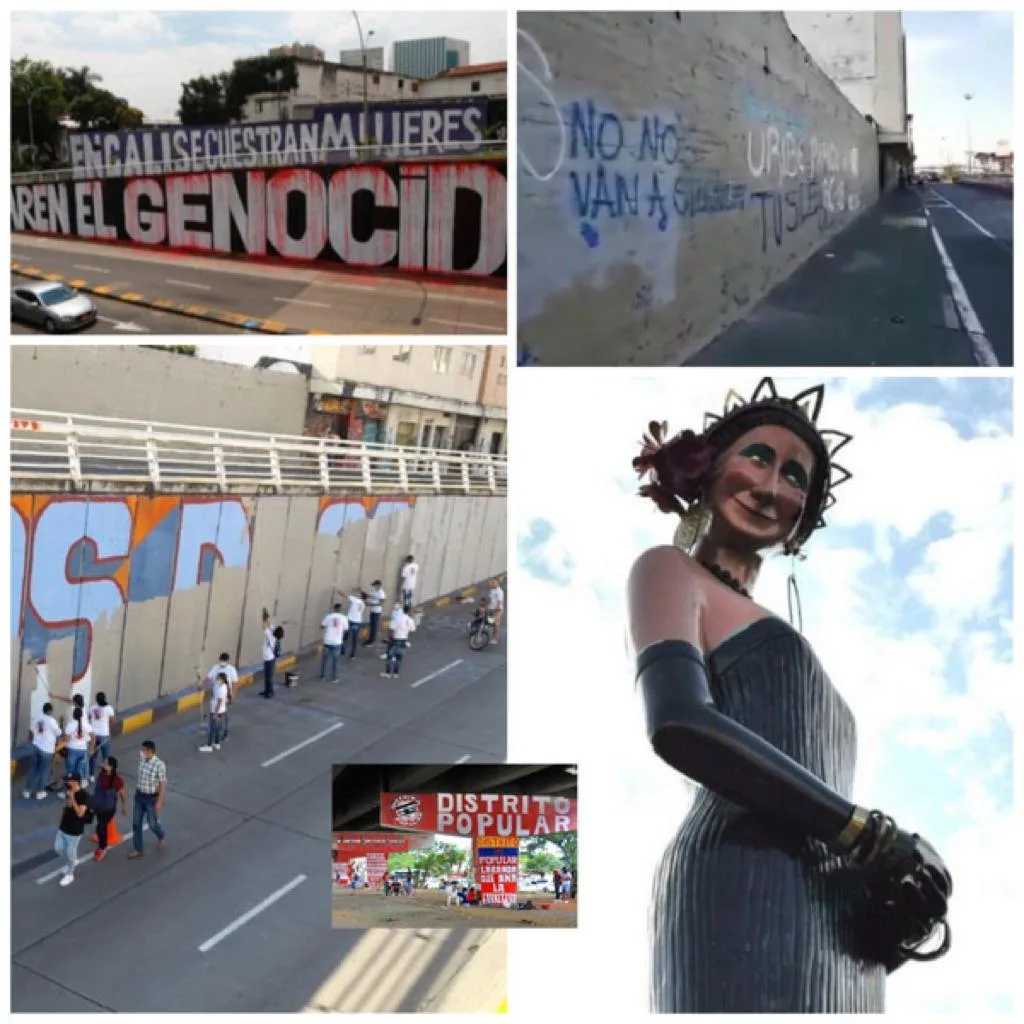 murales en Cali batalla entre grupos de personas