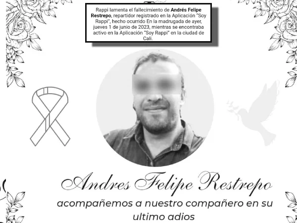 "No es justo", mataron a Andrés Felipe por robarle la moto, era domiciliario de Rappi en Cali