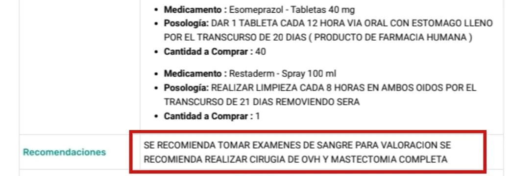 Debido a un "mal procedimiento de OVH", a Princesa le causo mastitis, ahora tiene tumores que crecen cada día