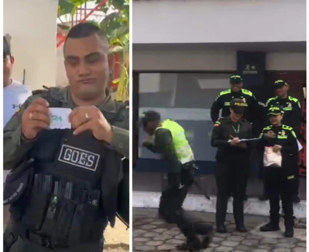 Son tres turnos para los policías en Colombia, dos en diciembre y uno a inicios de enero del 2024, esta vez, más extendidos. Fotos: capturas videos redes sociales.