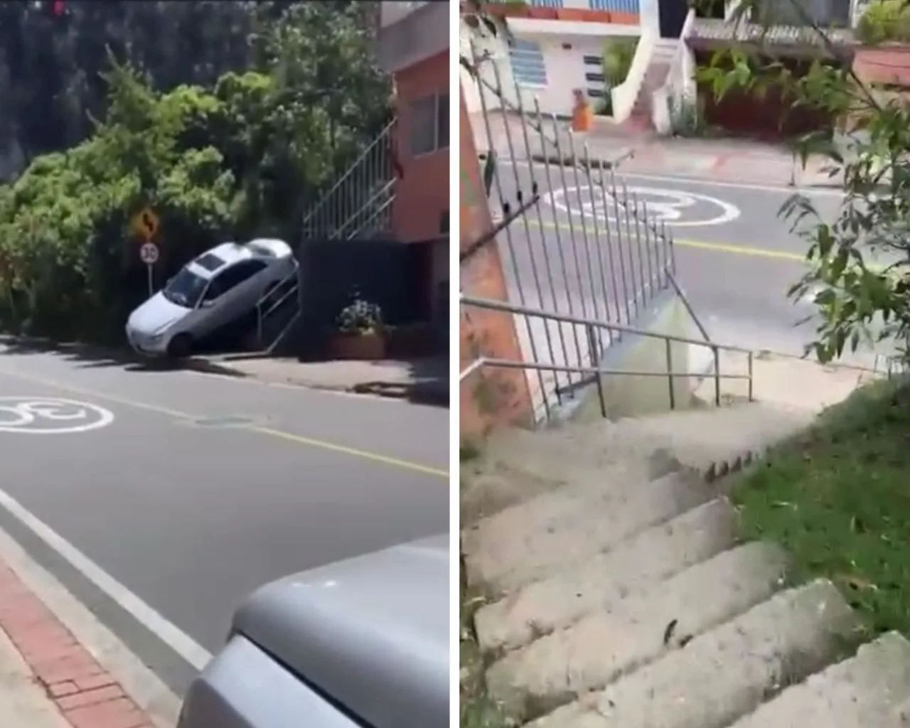 bajó el carro por un callejón