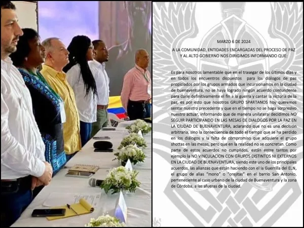 «Incertidumbre en Buenaventura»: ‘Los Espartanos’ abandonan mesa de diálogo de paz