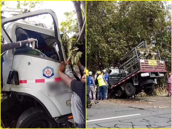 Pese a que organismos de socorro llegaron con maquinaria para rescatar al conductor, ya no tenía signos vitales