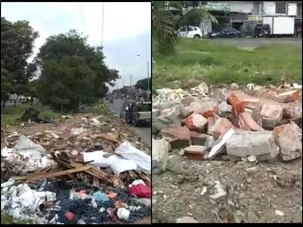 Agarraron de costumbre "el botadero" en la autopista frente a El Rodeo: "Limpian, pero de nada sirve", denuncian