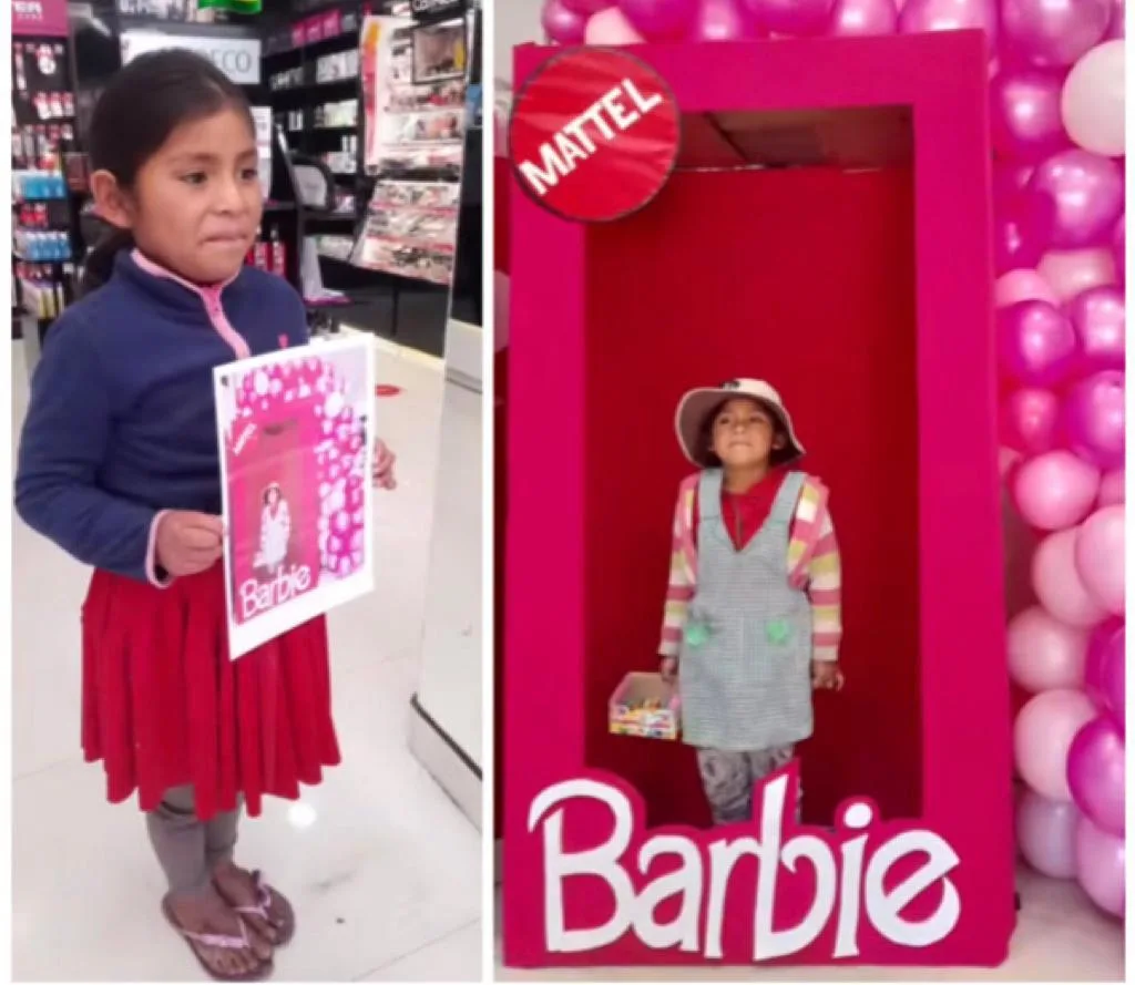¿Solo una muñeca?, una niña es la Barbie boliviana y recibirá ayudas