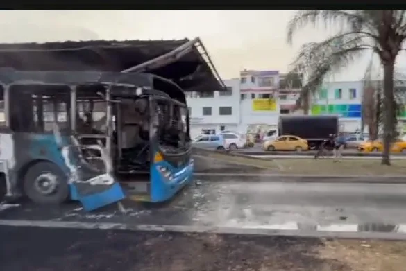 "El bus iba casi lleno", quedó en perdida total y daño la estación Vipasa en Cali
