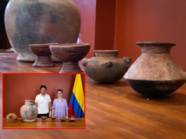 El Buque Gloria trajo a Cartagena 12 piezas arqueológicas que hacen parte del patrimonio nacional.