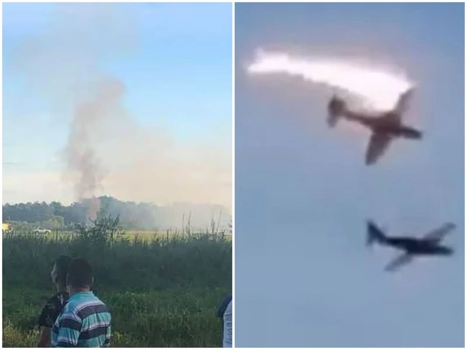 ¡Atención!  Dos aeronaves de la Fuerza Aérea chocaron durante entrenamiento