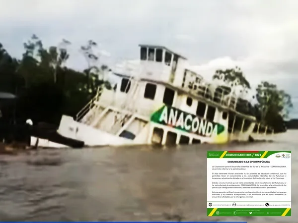Nadie salvó a la Anaconda a pesar del riesgo por las lluvias, la embarcación que ofertaba educación en Putumayo