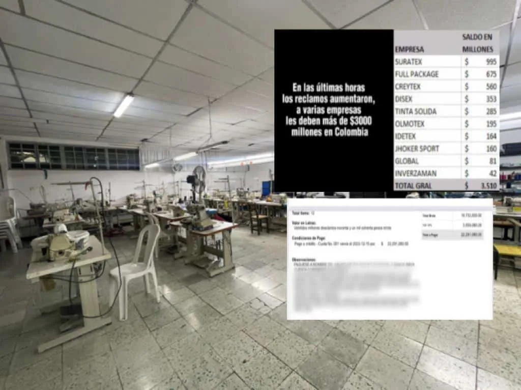"Nadie da la cara" a empresarios textiles que reclaman pagos de contrato con reconocida marca en Colombia