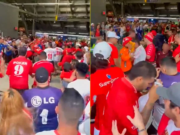 pelea de hinchas colombianos