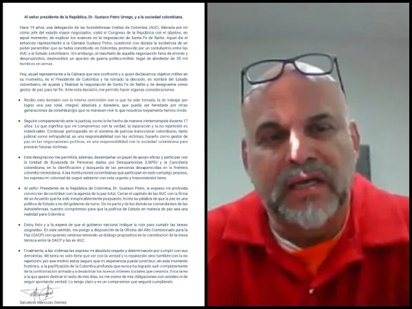 «Petro sorprende»: Tras asignar a Salvatore Mancuso como gestor de paz