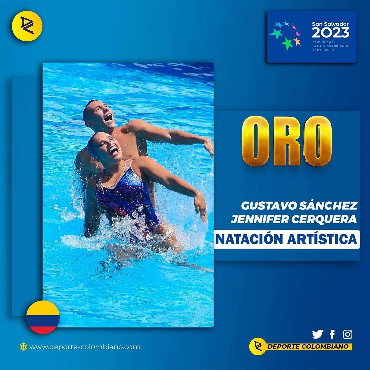 ¡Oro en nado sincronizado! Jennifer y Gustavo, deportistas vallecaucanos