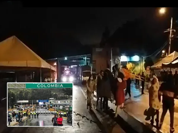 En medio de operativo policial se levantó bloqueo de comerciantes en Puente de Rumichaca