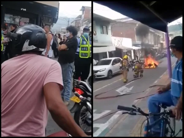Quemó la moto para que agentes de tránsito no se la inmovilizaran, en Yumbo