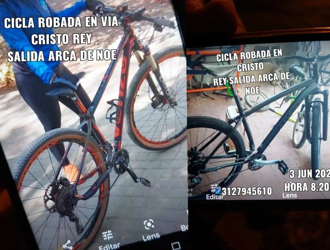 ciclistas robados en Cristo Rey