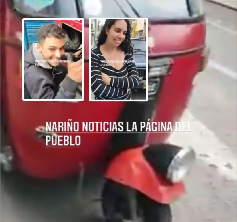 pareja moto carro