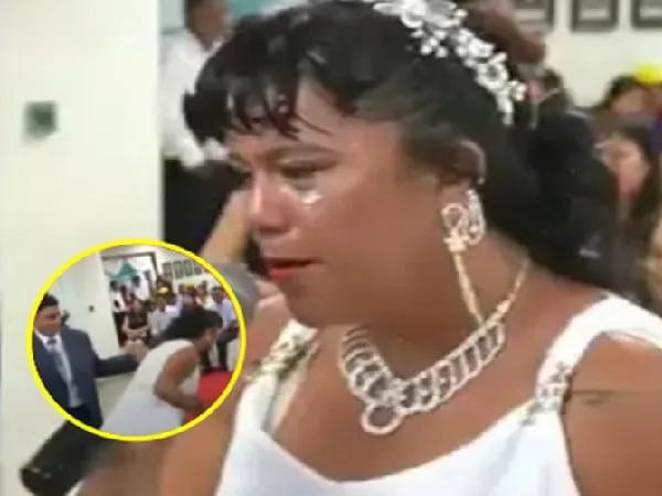 Novia que dijo que no en su boda y salió corriendo.