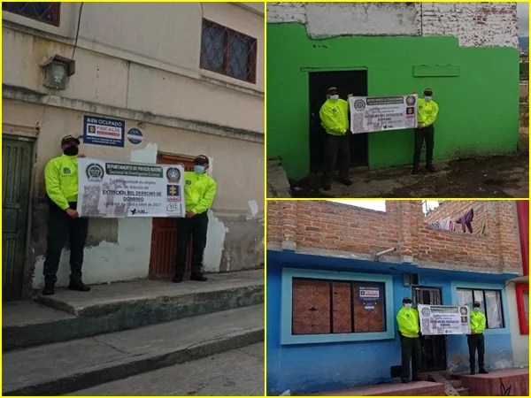Ipiales: extinción de dominio a cuatro viviendasestructuras de Grupos Delincuenciales Comunes Organizados (GDCO), en el marco de la operación “Los del Sur”, obteniendo importantes resultados contra la fuentes del tráfico de estupefacientes.