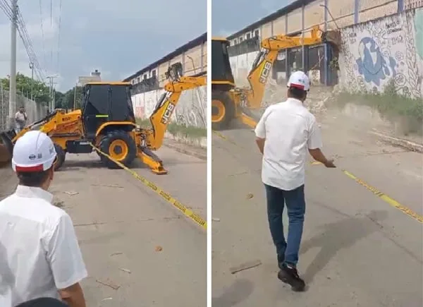 Alcalde de Cartagena puso en riesgo su vida en demolición.