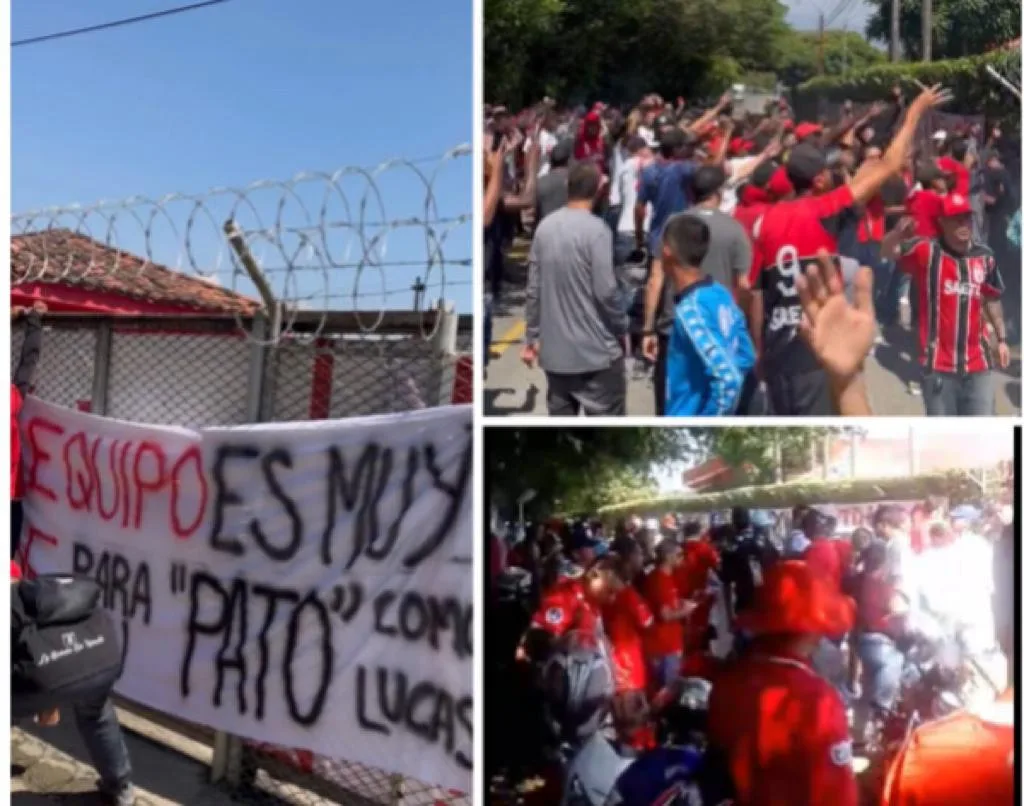 Los hinchas llegaron a la sede del América de Cali, mientras no hay claridad sobre el futuro de Lucas González.