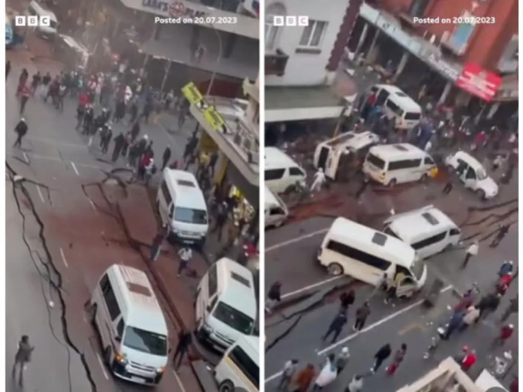 Explosión de una tubería de gas destruyó varias calles en Johannesburgo