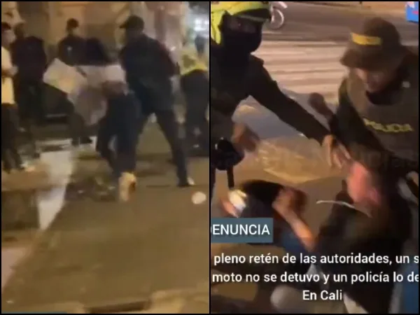 Peleas y hasta un motorizado estrellado "por el agarrón de un policía" en medio de controles de tránsito en Cali