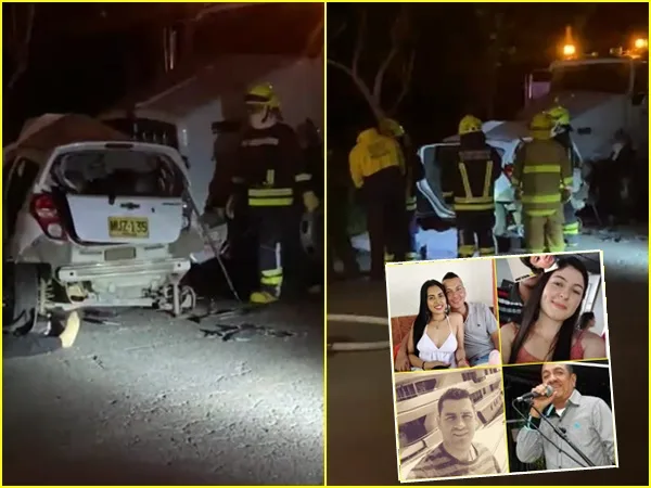 Aparatoso accidente en el norte del Valle dejó cinco muertos por choque entre un carro y camión cisterna