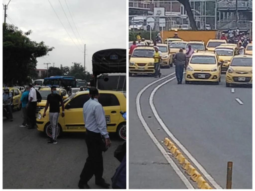 taxistas Cali protesta