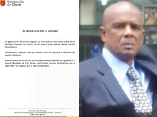 Denuncian el secuestro de Sócrates Curí, tío de la gobernadora de Chocó