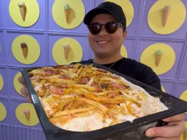 Helado de salchipapa, lo venden en Barranquilla.